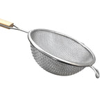 ISBW SLSTN5206 Colador Mango Madera Malla Fina Doble Acero Inoxidable 6 Pg Utensilios ISBW