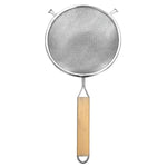 ISBW SLSTN5206 Colador Mango Madera Malla Fina Doble Acero Inoxidable 6 Pg Utensilios ISBW