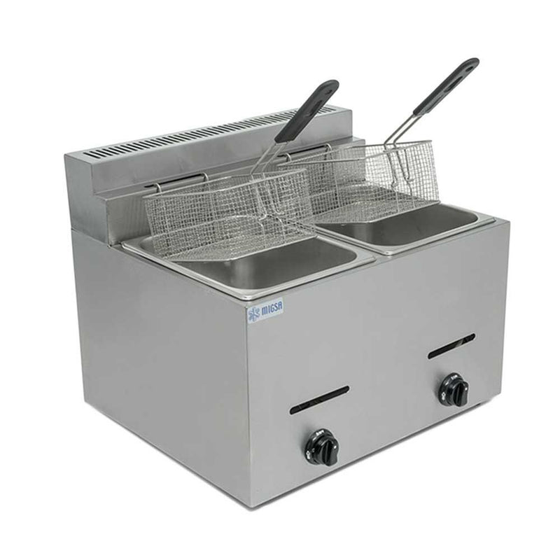 Freidora A Gas Lp 2 Tinas De 6 L C/U Migsa BN-72
