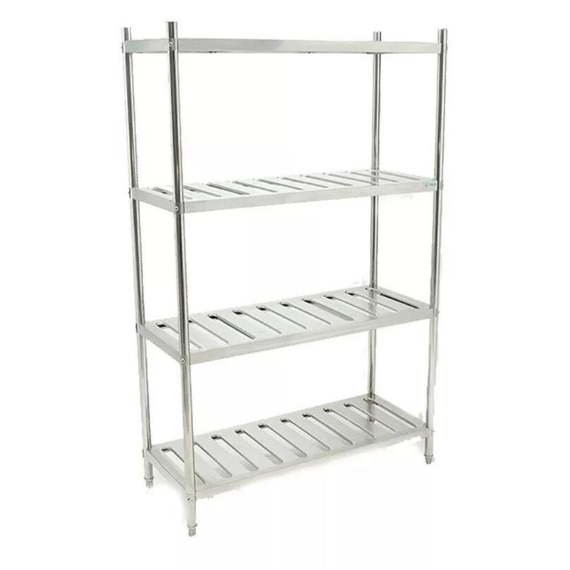 Anaquel Tipo Marimba De Acero Inoxidable Con 4 Entrepaños Ranurados Migsa BN-R01