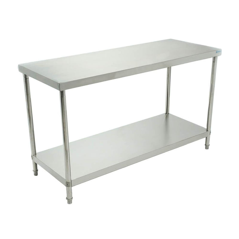 Mesa De Trabajo Tipo Isla Con Entrepaño 1.50 Mt Migsa BN-W03/150