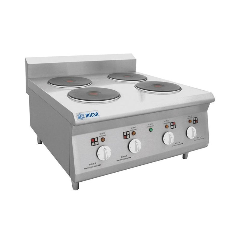Parrilla Eléctrica Con 4 Platos Calientes 8 Kw 220V Migsa BN600-E603