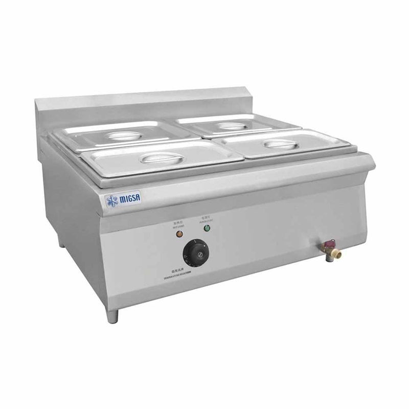 Baño Maria Electrico De 4 Divisiones Con Insertos Tercios Y Tapas 2.5KW 220V Migsa BN600-E607