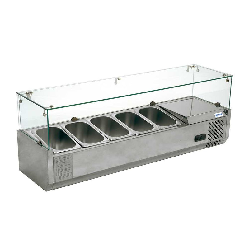 Vitrina Refrigerada Para Ensaladas Y Pizzas Sobre Mesa 157W 110V Migsa RT-1200L
