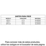 UPDATE AFPC-7 Sarten Aluminio Pasta Freir Canastilla no incl. 7 Qt (6.6 lt) Utensilios UPDATE