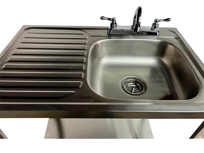 Fregadero ECO 1 Tarja Derecha Escurridor Izquierdo Base Armable INMEZA FACTORY EEF1ED-ARM