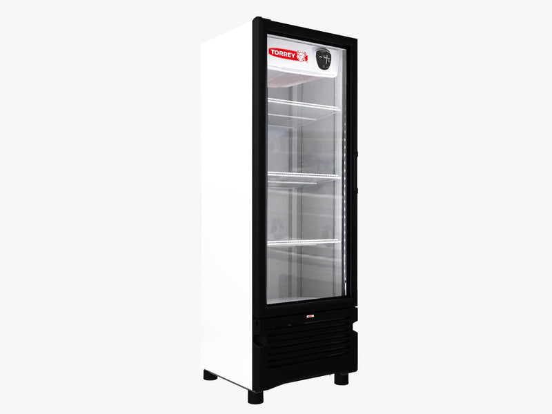 Refrigerador Vertical Exhibidor 1 Puerta Cristal Blanco 12 Pies Torrey TVC12-B