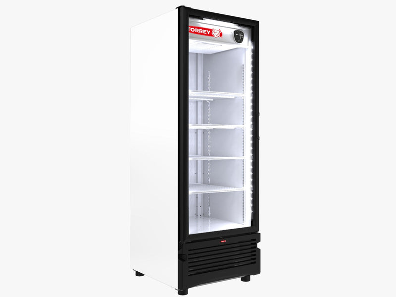 Refrigerador Vertical Exhibidor 1 Puerta Cristal Blanco 25 Pies Torrey TVC25-B