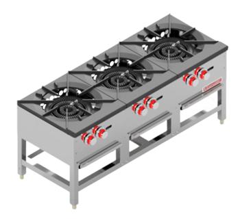 Estufón A Gas 3 Secciones Con 3 Potentes Quemadores, 6 Perillas Coriat EC-3T MASTER