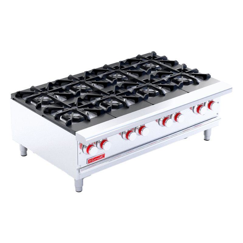 CORIAT PCV-8 DE MESA HD Parrilla a Gas Resistente con 8 Quemadores Octagonales Sólidos de Hierro Fundido.