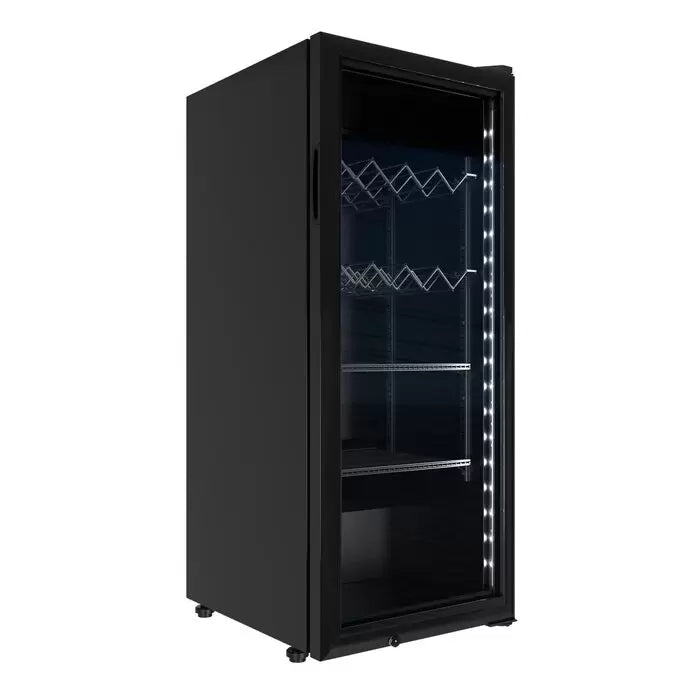 Refrigerador Vertical Gris 1 Puerta Cristal Luz Led 1.5 Pies (1026216) Imbera VRS04 C