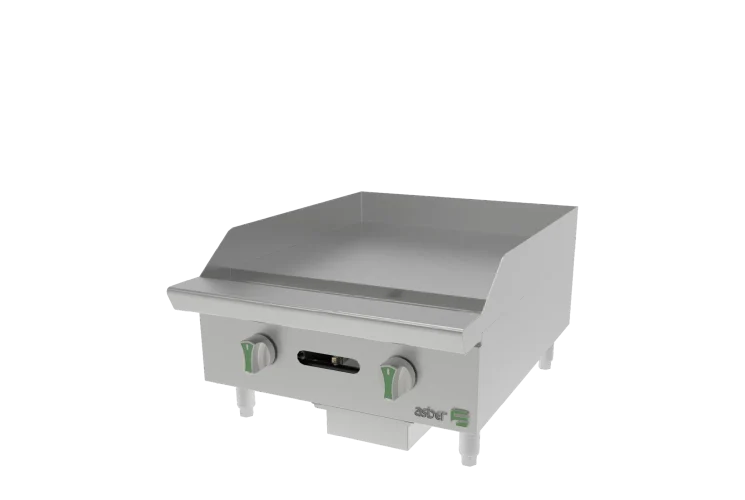 Plancha Manual - Emerald Line a Gas Natural 2 Quemadores Asber AEMG 24 EM NG