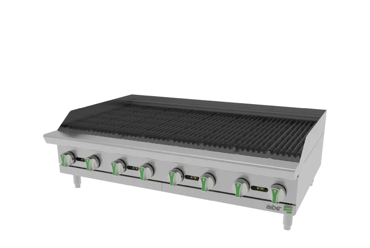 Asadores Radiantes - Emerald Line a Gas LP 8 Quemadores Asber AERB 48 EM LPG