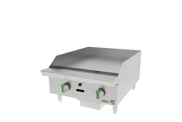 Plancha Termostatica - Emerald Line a Gas LP 2 Quemadores Asber AETG 24 EM LPG