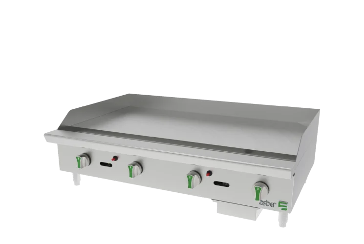 Plancha Termostatica - Emerald Line a Gas Natural 4 Quemadores Asber AETG 48 EM NG