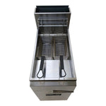 Freidora A Gas 1 Tina 3 Quemadores Acero Inoxidable Asber AEF-4050-S-E