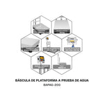 Báscula de Plataforma a Prueba de Agua 200 Kg con Indicador Rhino BAPAG-200-IND