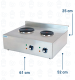 Parrilla Eléctrica De 2 Secciones 2+2.5 Kw 220V Migsa HSC-2205