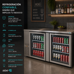 Refrigerador Contrabarra Acero Inox 2 Puertas Cristal 15.3 Pies Asber ABBC-24-60-SG HC