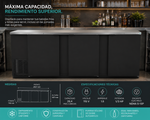 Refrigerador Contrabarra Vinil Negro 3 Puertas 34.4 Pies Asber ABBC-94 HC