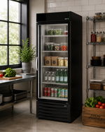 Congelador Vertical Vinil Negro 1 Puerta Cristal 23 Pies Asber AFMD-23 HC