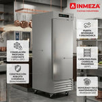 Congelador Vertical 1 Puerta Acero Inox 23 Pies 220V Asber ARF-23-H HC 220V