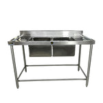 Fregadero Doble 1.37x.70x.90 con 2 Tarjas Centrales Acero Inox INMEZA FACTORY FD-2TC