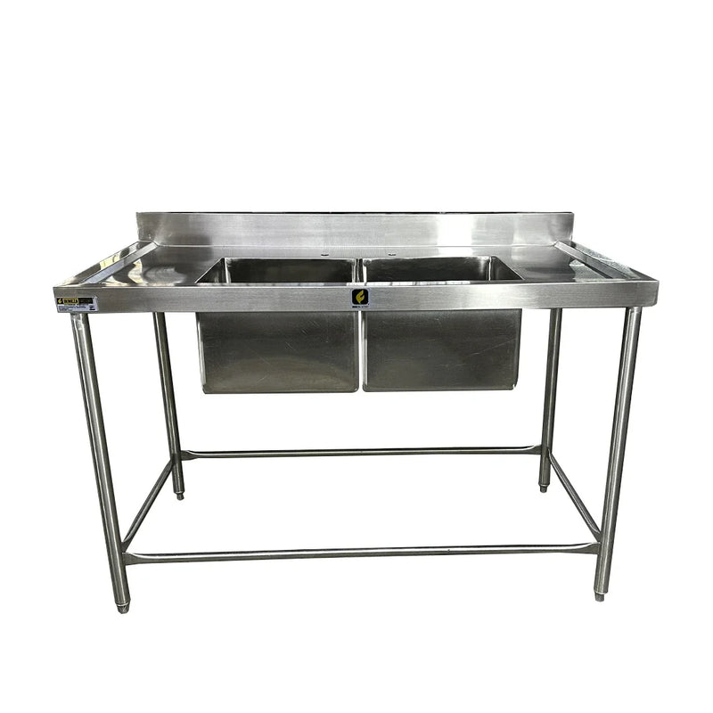 Fregadero Doble 1.37x.70x.90 con 2 Tarjas Centrales Acero Inox INMEZA FACTORY FD-2TC