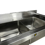 Fregadero Doble 1.37x.70x.90 con 2 Tarjas Centrales Acero Inox INMEZA FACTORY FD-2TC