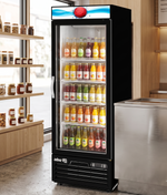 Refrigerador Vertical Vinil Negro 1 Puerta Cristal 23 Pies Asber ARMD-23 HC