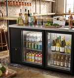 Refrigerador Contrabarra Vinil Negro 2 Puertas Cristal 23.3 Pies Asber ABBC-68G HC
