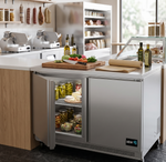 Mesa Congelador Bajo Barra 2 Puertas Acero Inox 13.3 Pies Asber AUTF-48 HC