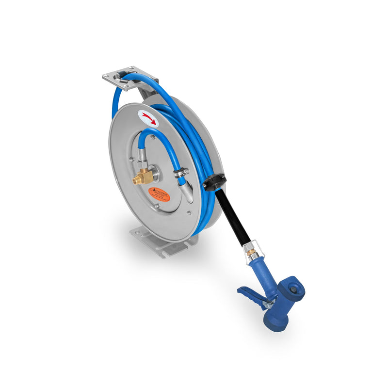 Manguera con Pistola y Carrete Retráctil de Acero al Carbono Rhino MAPCA-10