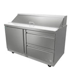 Mesa Refrigerada Para Preparación Ensaladas Premium 1 Puerta 2 Cajones Acero Inox 16.7 Pies Asber APTS-48-12-D2 P HC