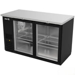 Refrigerador Contrabarra Vinil Negro 2 Puertas Cristal Deslizables 11.3 Pies Asber ABBC-24-48-G SD HC