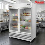 Refrigerador Vertical Acero Inox Puerta de Cristal 47 Pies Rhino REVECRI-47