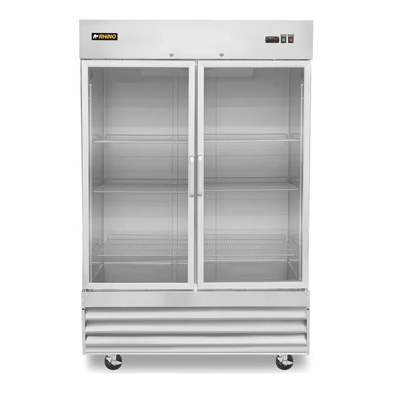 Refrigerador Vertical Acero Inox Puerta de Cristal 47 Pies Rhino REVECRI-47