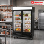 Refrigerador Vertical Vinil Negro 2 Puertas Cristal 49 Pies Asber ARMD-49 HC