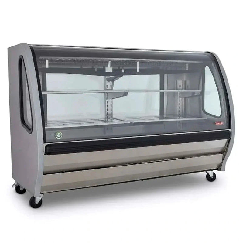 Vitrina Exhibidora Panorámica Vidrio Curvo Blanca 191cm Torrey TEM200B