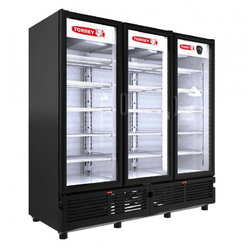 Refrigerador Vertical Cervecero 3 Puertas Cristal Negro 72 Pies Torrey TVC72