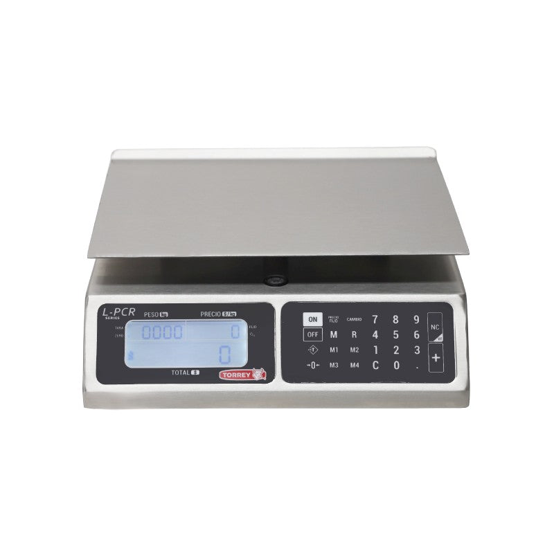 TORREY 0LPCR40-N-USB Báscula Comercial de Acero Inoxidable, Conexión mediante puerto USB. capacidad 40kg