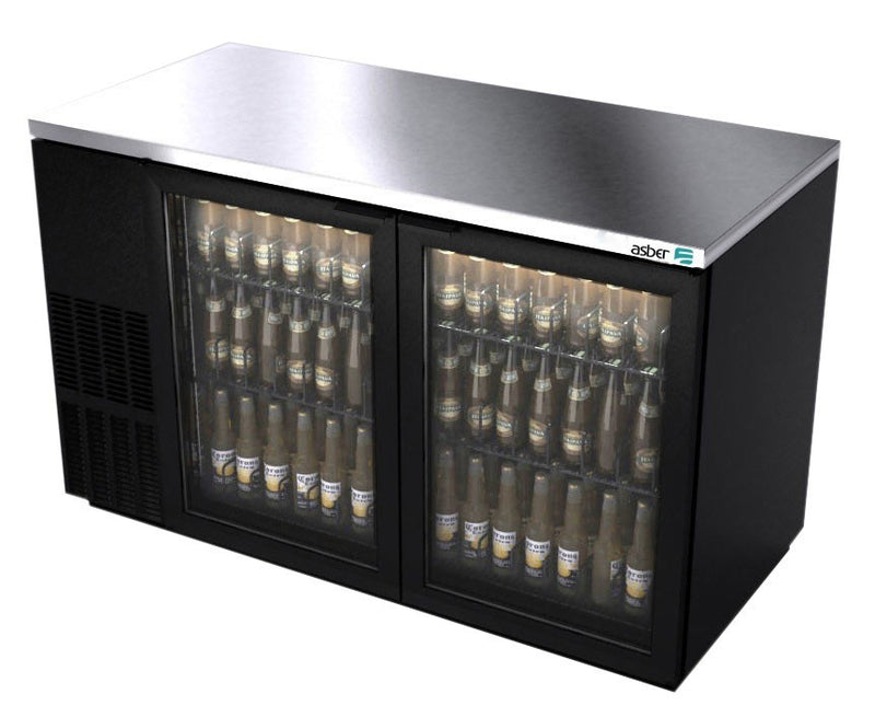 Refrigerador Contrabarra Viinil Negro 2 Puertas Cristal 19 Pies Asber ABBC-58G HC