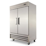 TORREY CVSA-47UI CSCVSA47002 CONGELADOR VERTICAL INOXIDABLE DOBLE PUERTA SÓLIDA 47 PIES CUBICOS. RANGO DE TEMPERATURA DE -22°C A -12°C