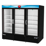 Refrigerador Vertical Vinil Negro 3 Puertas Cristal 72 Pies Asber ARMD-72 HC