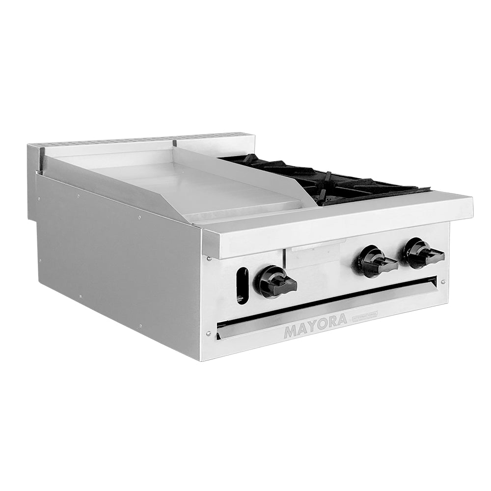 Mayora EM2/1P+1Q Estufa Doble 1 Sección de Plancha, 1 Sección de Quema ...