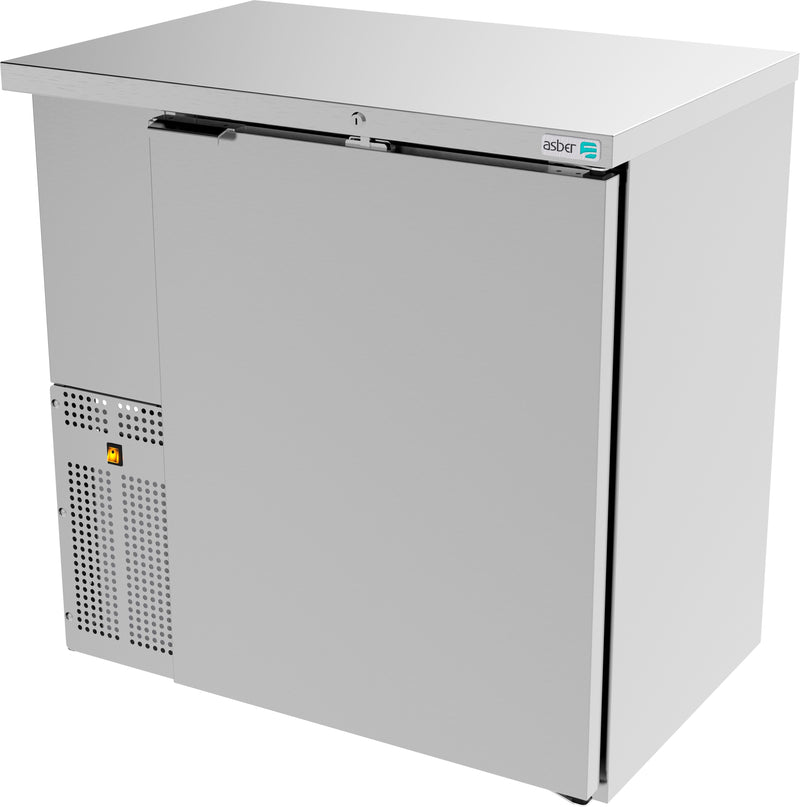 Asber ABBC-24-36-S HC Refrigerador de Contrabarra en AI 1 Puerta Solida Envío por Cobrar