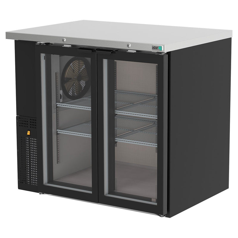 Asber ABBC-24-48-G HC Refrigerador Contrabarra Vinil Negro 2 Puerta de Cristal