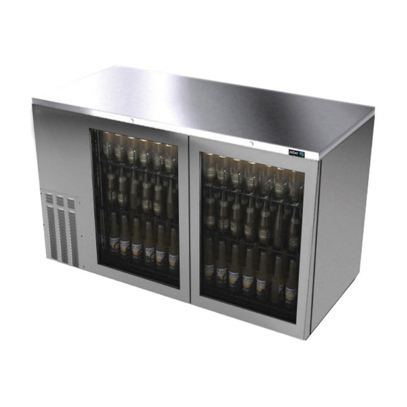 Asber ABBC-58-SG HC Refrigerador Contrabarra Acero Inoxidable 2 Puertas Cristal 14.6 Pies3 Envio Cobrar