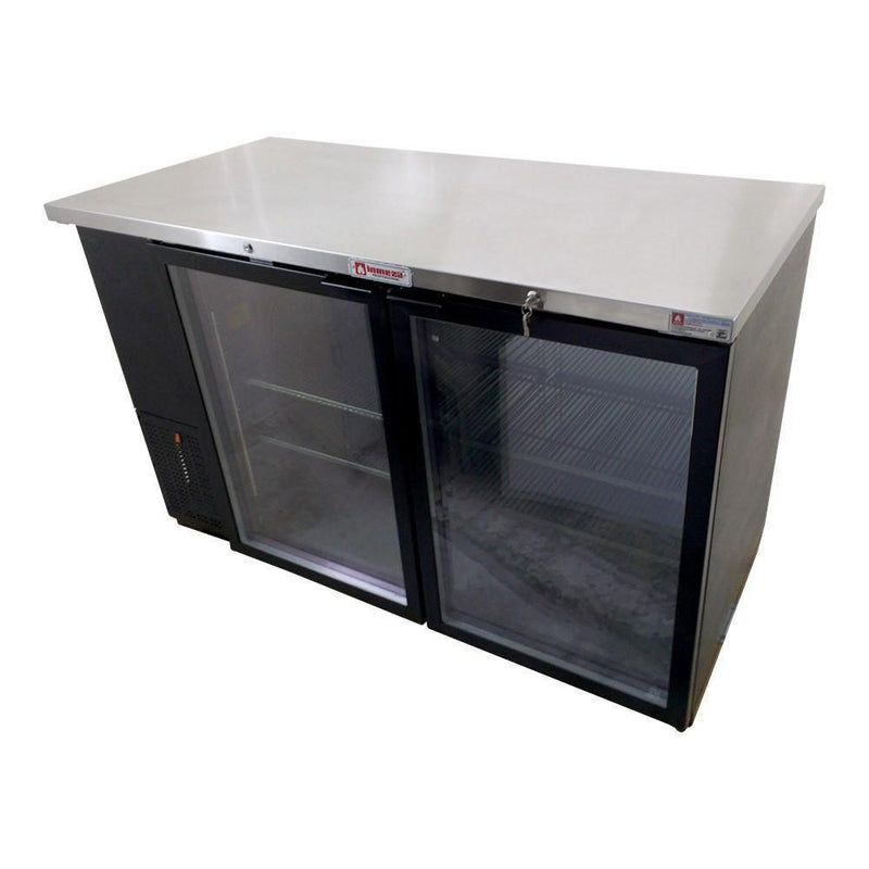 Asber ABBC-58G HC Refrigerador Contrabarra Vinil Negro 2 Puertas de Cristal 14.3 Pies3 Envio Cobrar