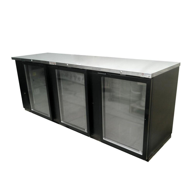 Asber ABBC-94G HC Refrigerador Contrabarra Vinil Negro 3 Puertas de Cristal 26.4 Pies3 Envio Cobrar